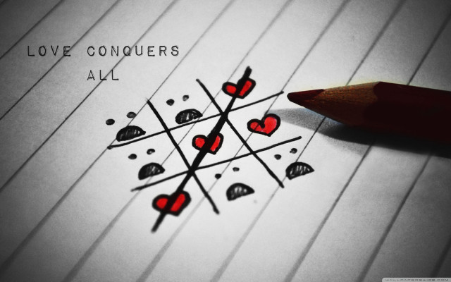 Pencil drawing hearts arrows paper free wallpaper - medium preview image