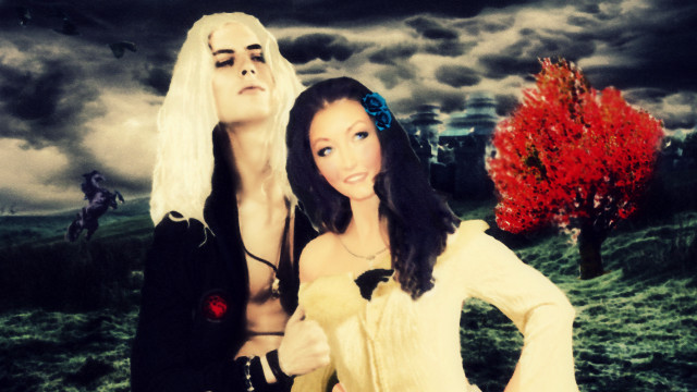 Women costumes field tree sky free wallpaper - medium preview image
