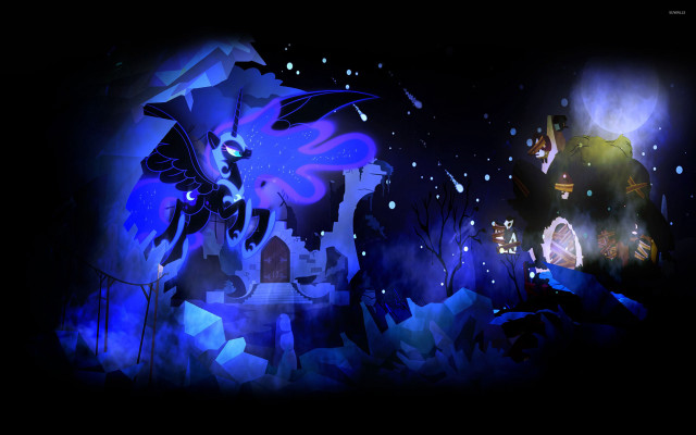 Man woman dark forest castle free wallpaper - medium preview image