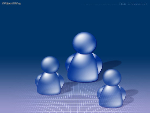 Blue people group standing background free wallpaper - medium preview image