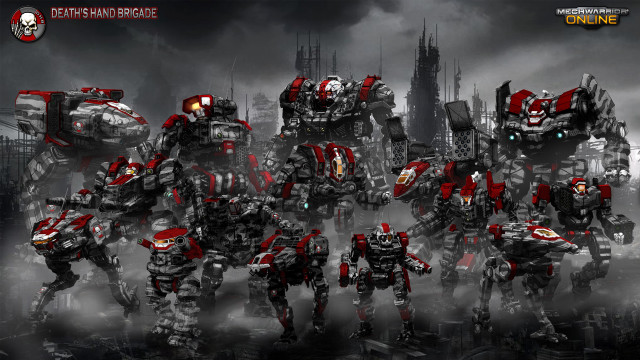 Robots city skyline dark background free wallpaper - medium preview image