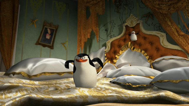 Penguin bed comforter gold white free wallpaper - medium preview image