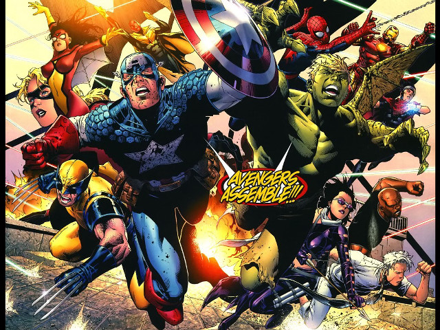 Avengers group title comic book free wallpaper - medium preview image
