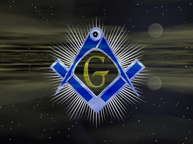 Blue yellow masonic symbol star free wallpaper - medium preview image