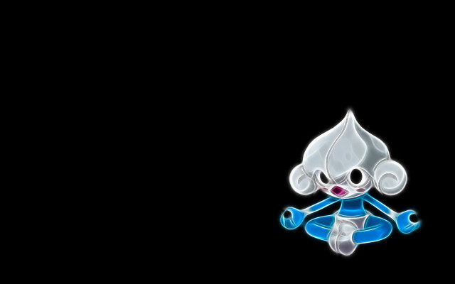 Blue cartoon lotus pose smile free wallpaper - medium preview image
