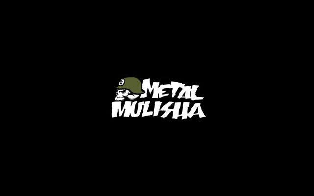 Black background white text metal free wallpaper - medium preview image