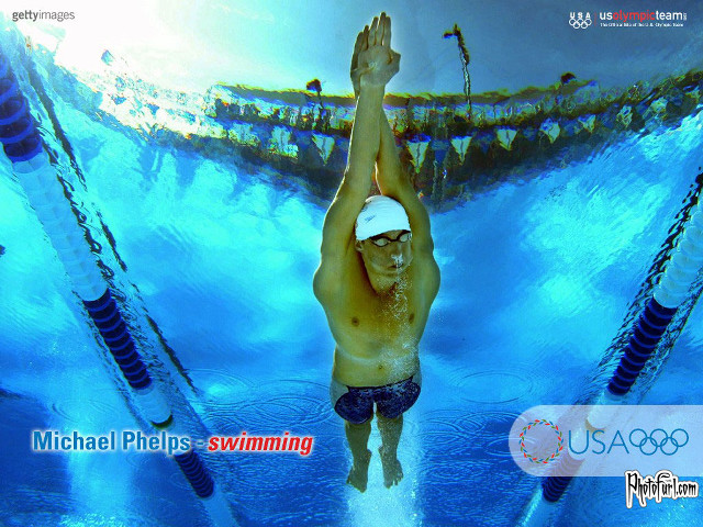 Man swimming cap hands up #2 free wallpaper - medium preview image
