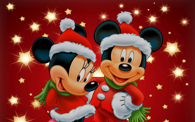 Mickey mouse hug red background free wallpaper - medium preview image