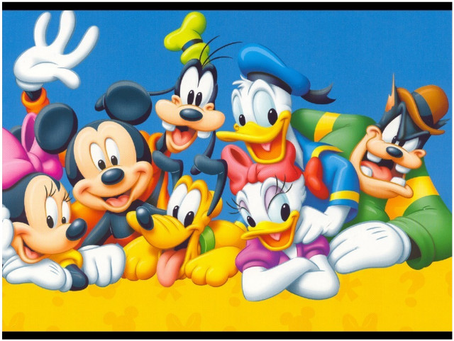 Cartoon characters yellow surface blue free wallpaper - medium preview image
