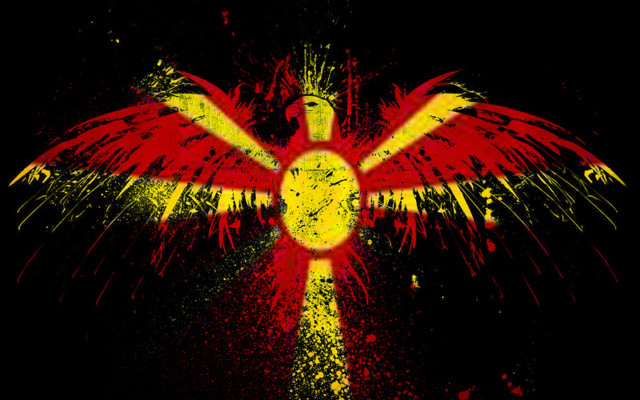 Grungy bird painted wings cross free wallpaper - medium preview image