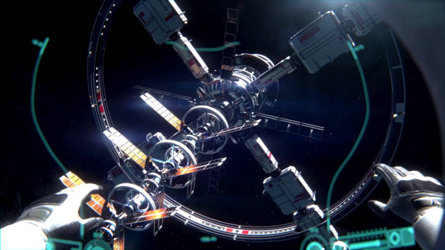 Futuristic space station circular object free wallpaper - medium preview image