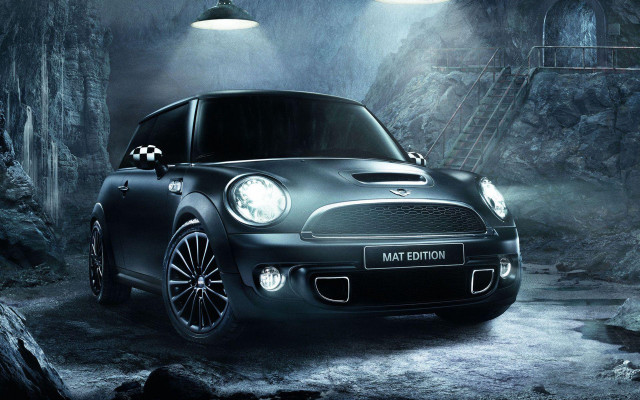 Black mini cooper cave headlight free wallpaper - medium preview image
