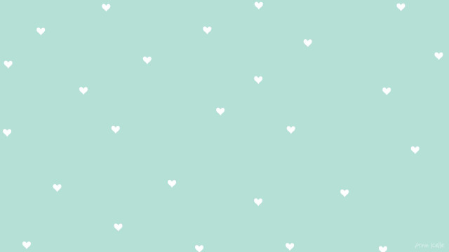 Green background white hearts white free wallpaper - medium preview image