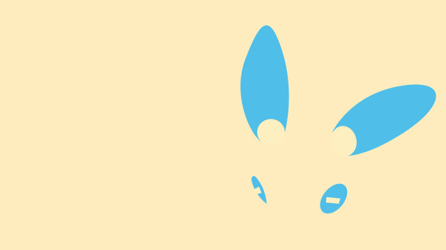 Blue bunny yellow background minimalist free wallpaper - medium preview image