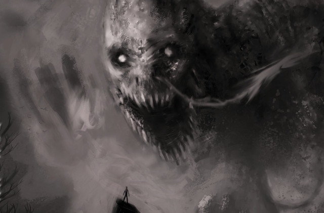 Creepy creature boat water tree free wallpaper - medium preview image