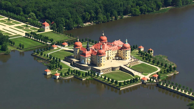 Castle trees lake nature scenery free wallpaper - medium preview image