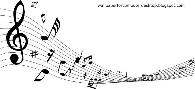 Black white musical notes treble free wallpaper - medium preview image