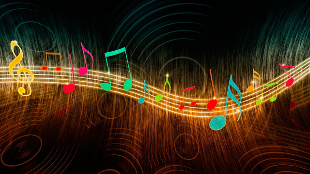 Musical note multiple notes black free wallpaper - medium preview image