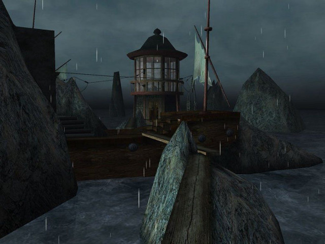 Boat water night lighthouse dark free wallpaper - medium preview image