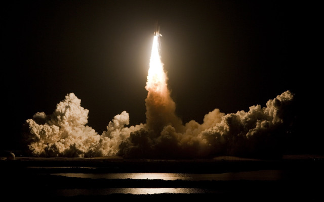 Rocket launch night sky clouds free wallpaper - medium preview image