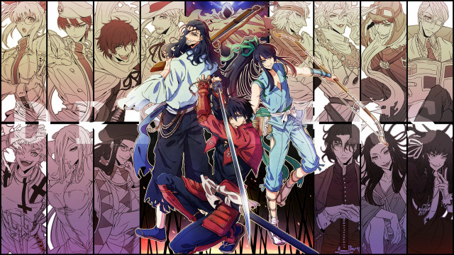 Anime characters wall swords group free wallpaper - medium preview image