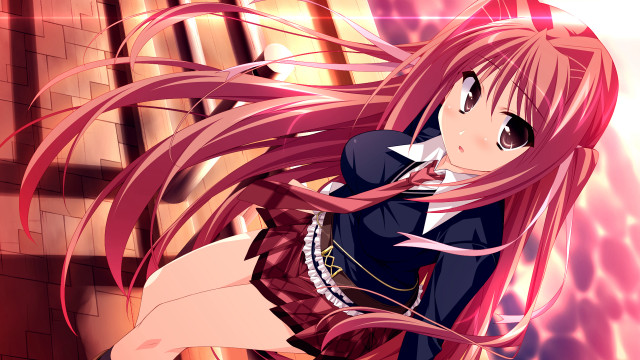 Girl pink hair black suit free wallpaper - medium preview image