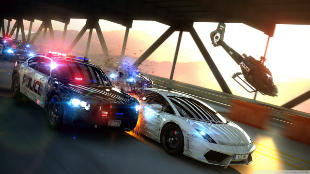 Police car highway helicopter flying #2 free wallpaper - medium preview image