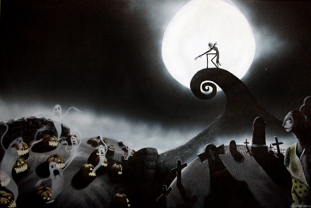 Man hill cemetery full moon free wallpaper - medium preview image