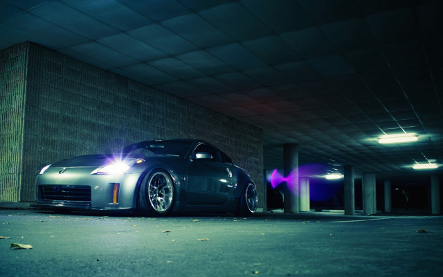 Car parked garage lights brick #3 free wallpaper - medium preview image