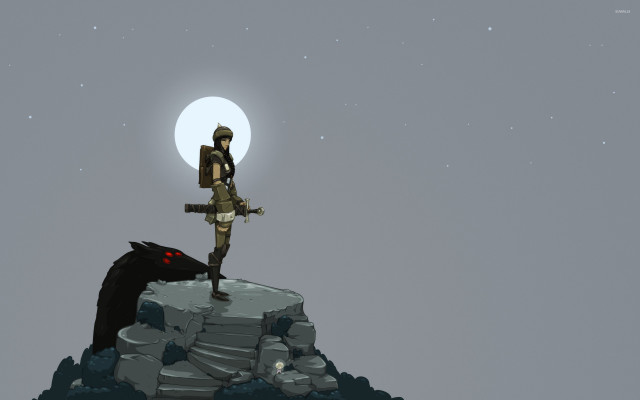 Person standing mountain bat full free wallpaper - medium preview image