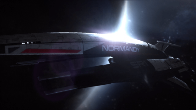 Spaceship flying bright beam background free wallpaper - medium preview image