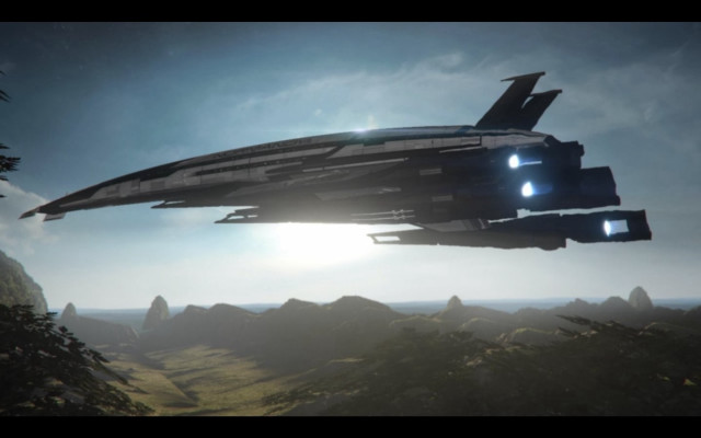 Futuristic fighter jet mountain range free wallpaper - medium preview image