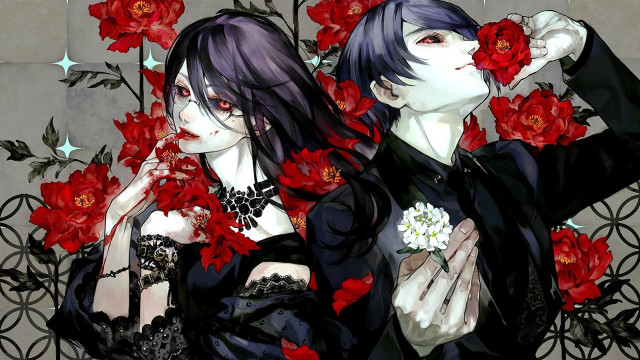 Couple people flowers star background free wallpaper for desktop - medium preview image