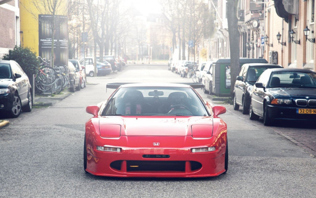 Red sports car street tilt free wallpaper - medium preview image