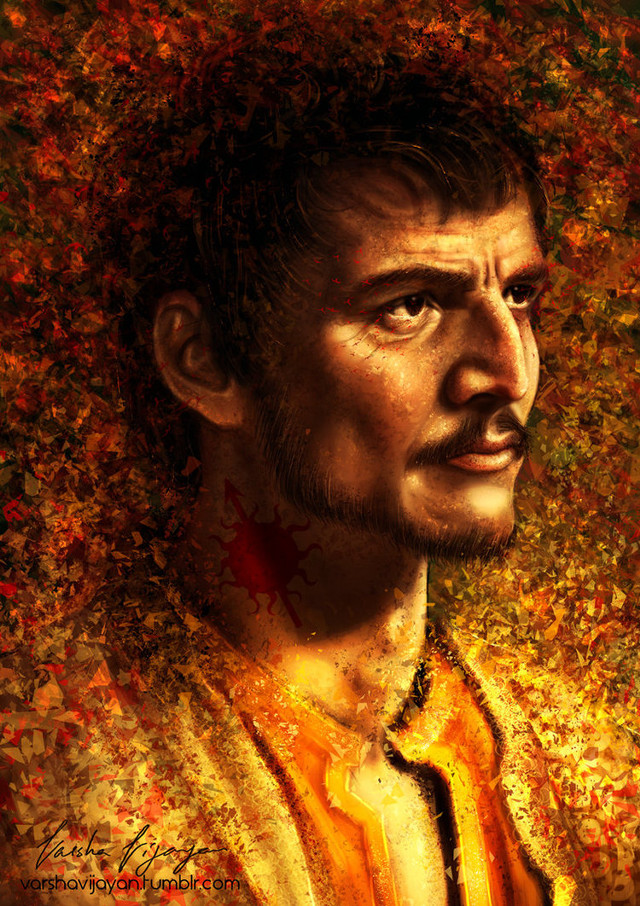 Man beard yellow shirt painting #2 free wallpaper - medium preview image