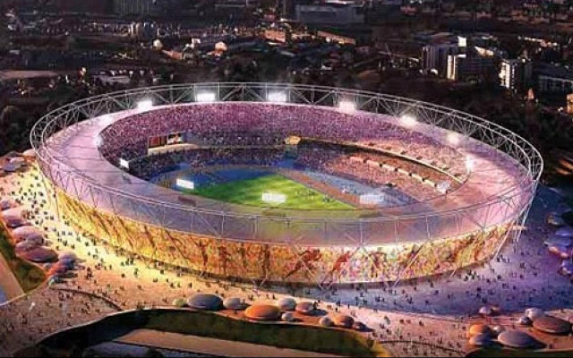 Large stadium nighttime crowd people free wallpaper - medium preview image