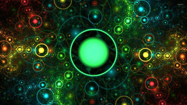 Green yellow abstract background circles free wallpaper - medium preview image