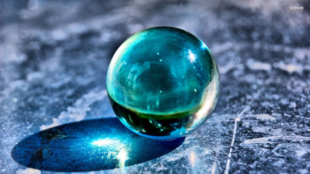 Glass ball table blue floor free wallpaper - medium preview image
