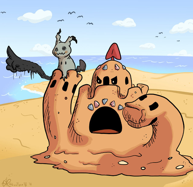 Sand castle cat dog bird free wallpaper - medium preview image