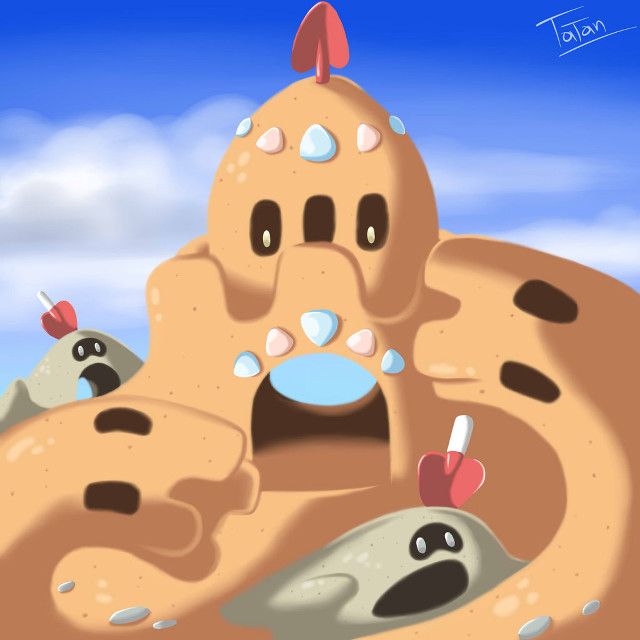 Sand castle birds sky clouds free wallpaper - medium preview image