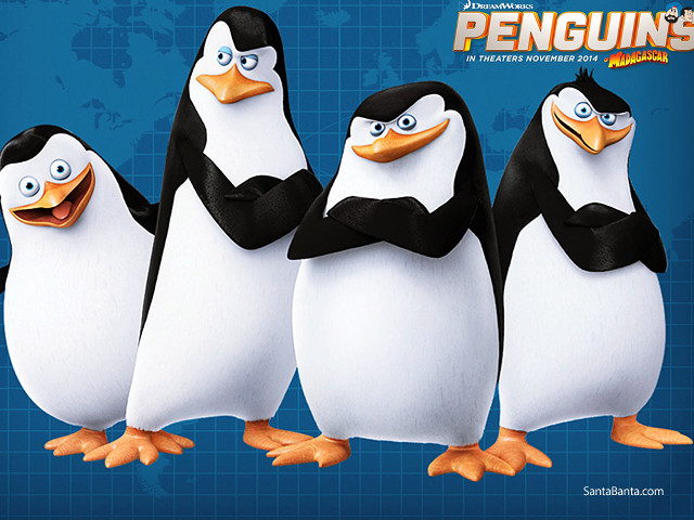 Penguins group blue background world free wallpaper - medium preview image