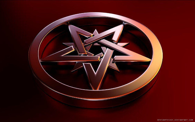 Gold red pentagram star red free wallpaper - medium preview image