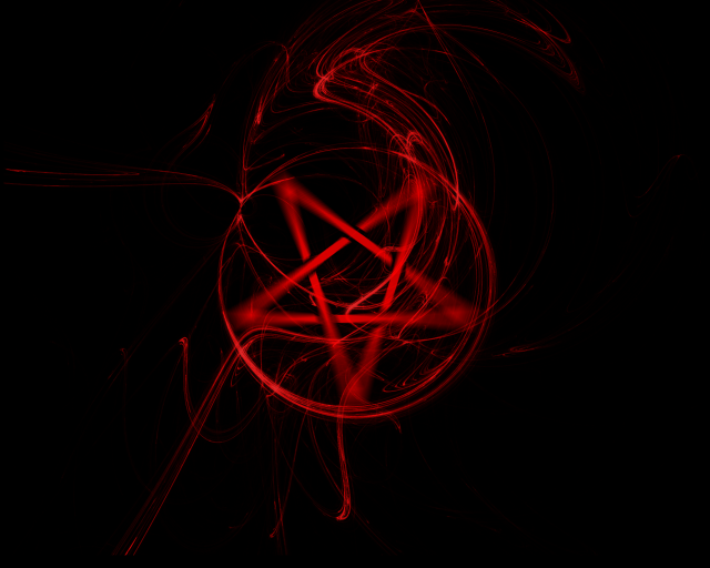 Red pentagramil black background red free wallpaper - medium preview image