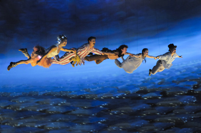 Floating people stage sky background free wallpaper - medium preview image