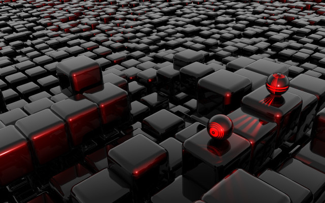 Black red cubes red lights #5 free wallpaper - medium preview image