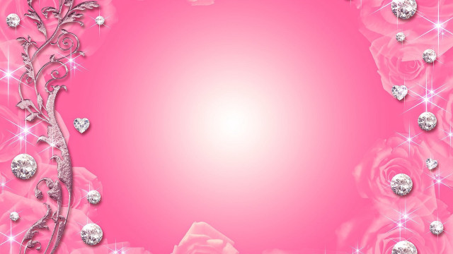 Pink background rose diamonds border #4 free wallpaper - medium preview image