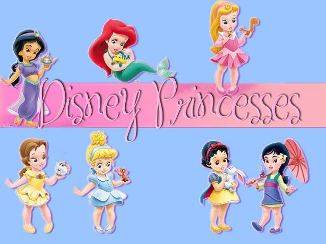 Cartoon princesses disney banner group free wallpaper - medium preview image