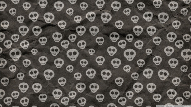 Skulls black background white dots free wallpaper - medium preview image