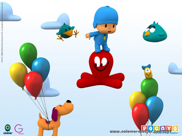 Cartoon character flying balloons dog free wallpaper - medium preview image