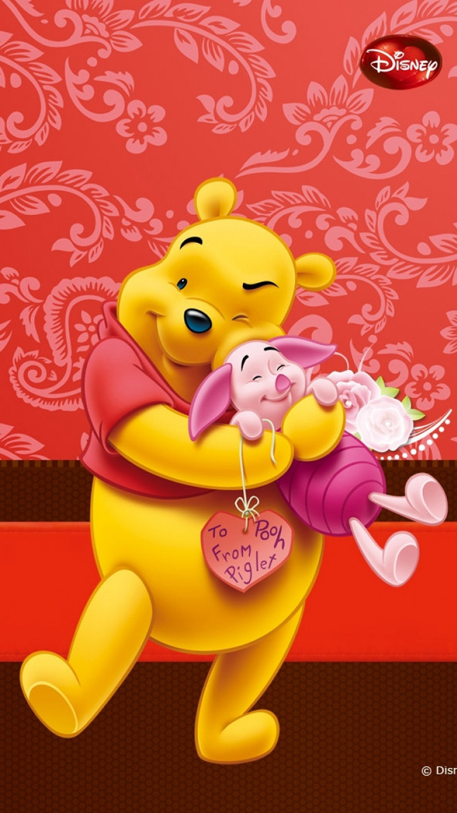 Winnie pooh teddy heart pink free wallpaper - medium preview image